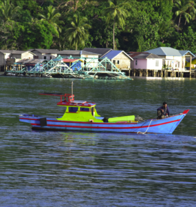 Anambas-islands-fisherman-with-village-background